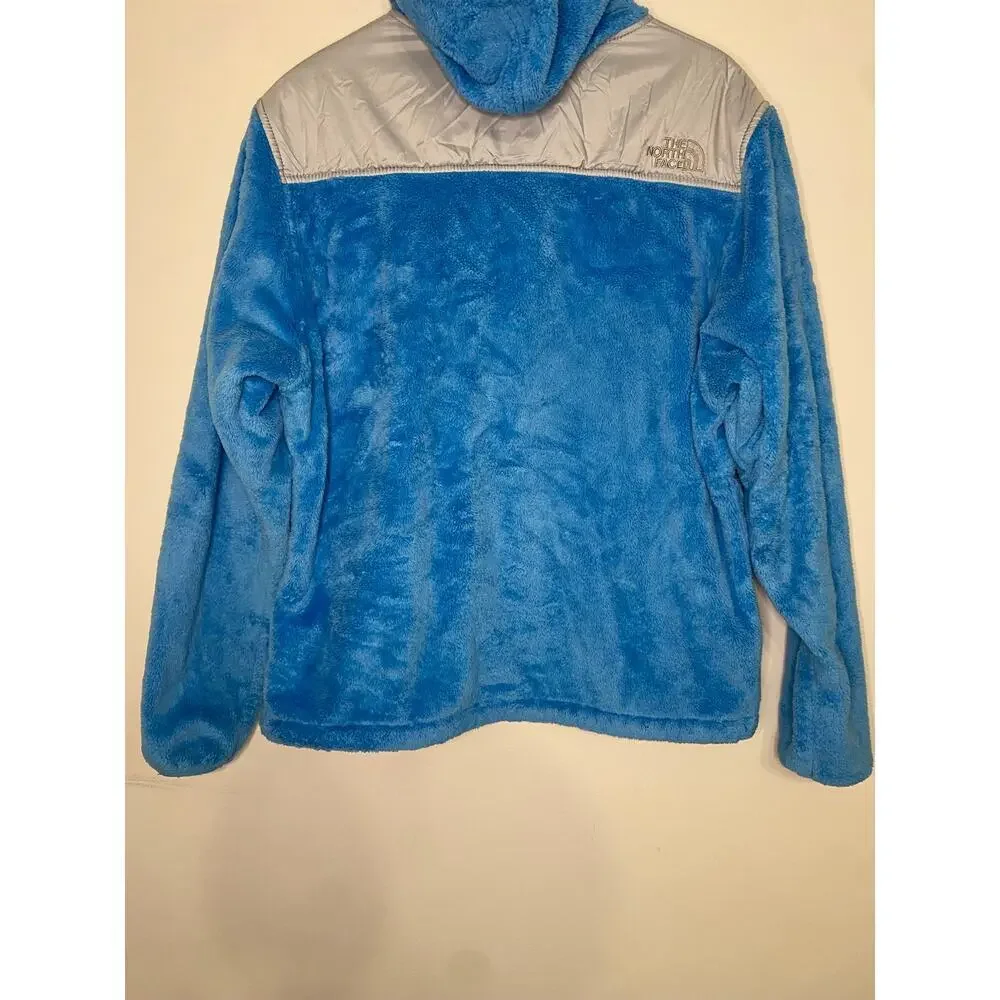 North Face‎ Womens Osito Full Zip Fleece Jacket Turquoise Blue Hooded Hiking L